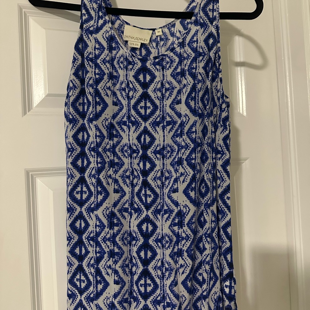 Cynthia Rowley Blue and White Patterned Mini Dress